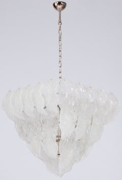 Lampadario a foglie in vetro di Murano della Vintage Murano Gallery, 1980