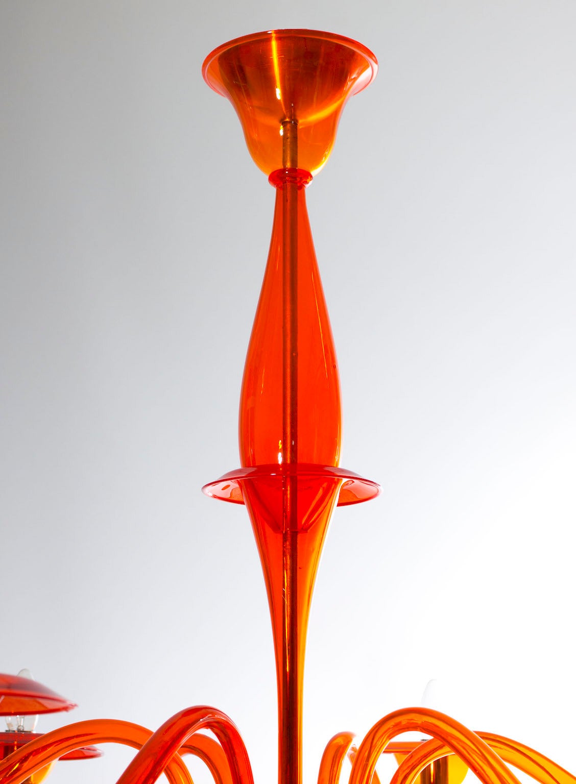 Customizable Murano Chandelier showcases in vibrant Orange Contemporary Italy  In New Condition In Villaverla, IT