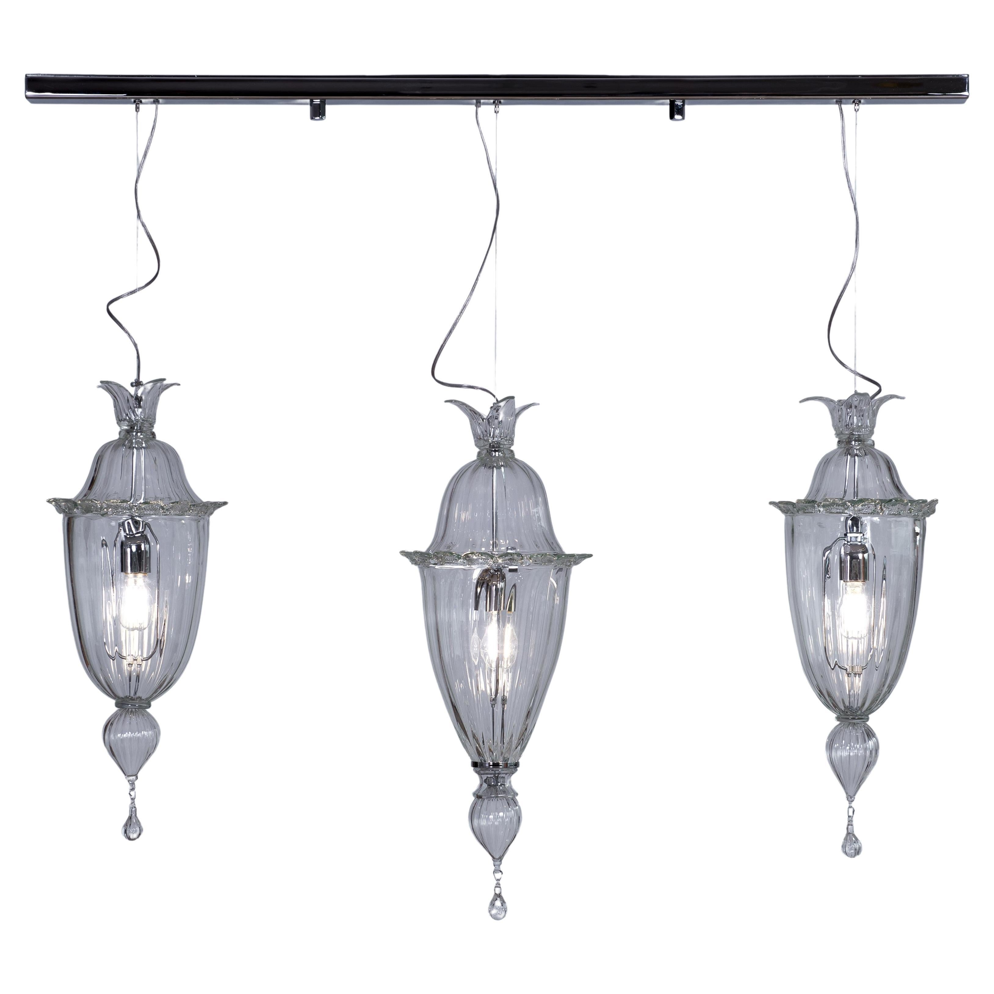 Cesendelli Chandelier in Transparent Murano Glass Modern, Italy For Sale