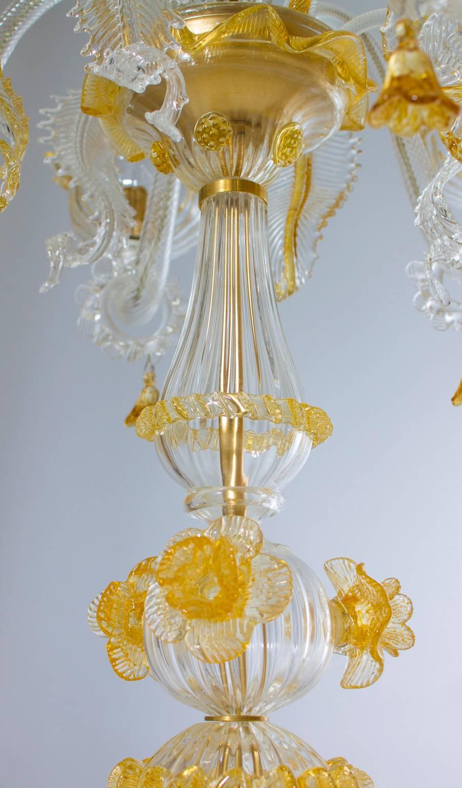 Fatto a mano Lampada da tavolo Flambeau Ambra in vetro soffiato di Murano, anni '90 Italia in vendita