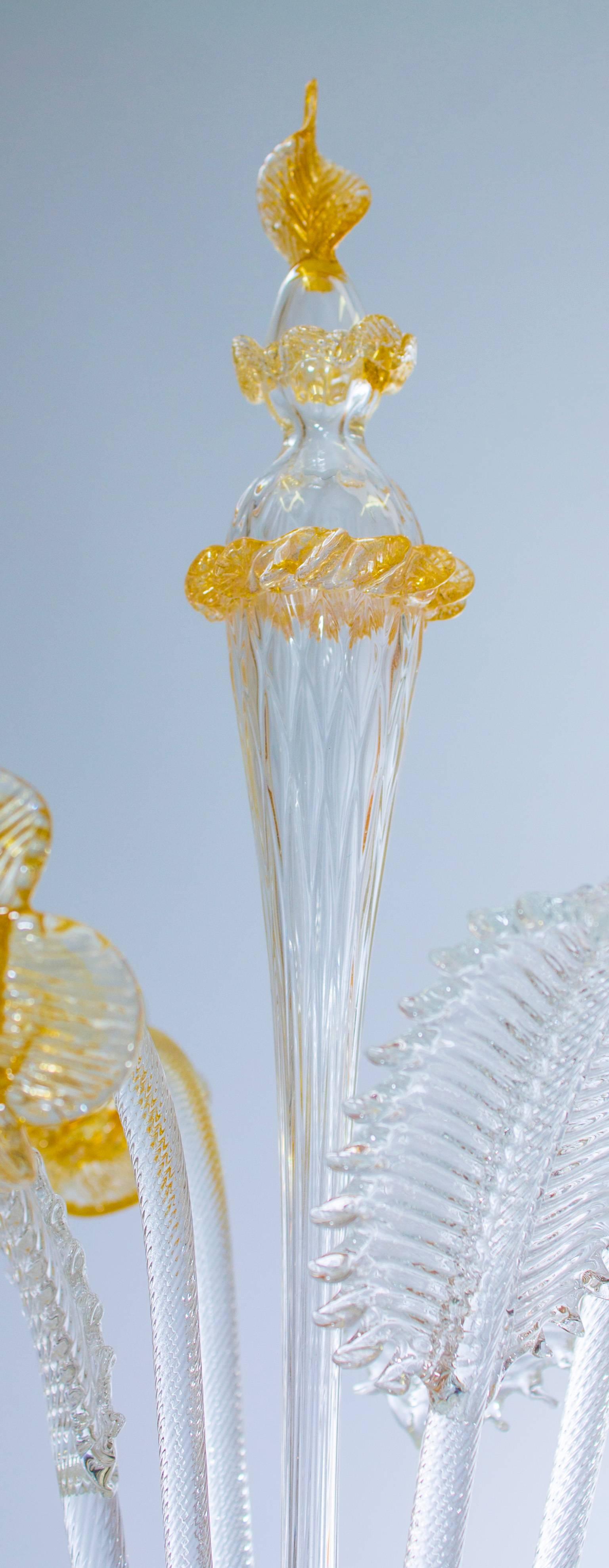 Lampe de bureau Flambeau en verre de Murano soufflé ambré, années 1990, Italie en vente 1