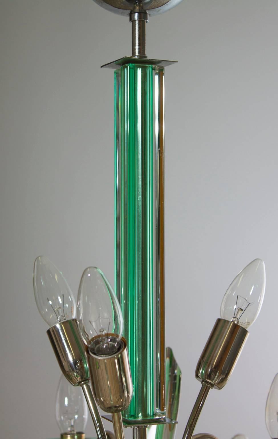 Mid-20th Century Italian Triedro Chandelier, Attributed to Camer Glass, circa 1960