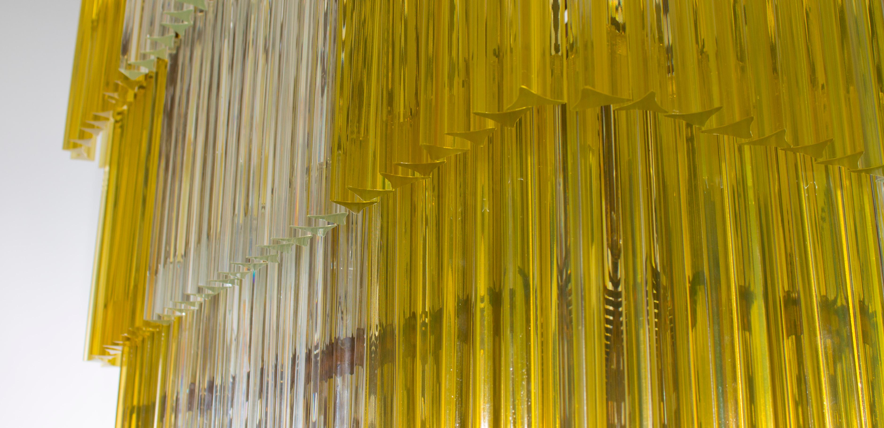 Lampadario in vetro di Murano, con elementi Triedro, di Giovanni Dalla Fina  1960s in vendita 8