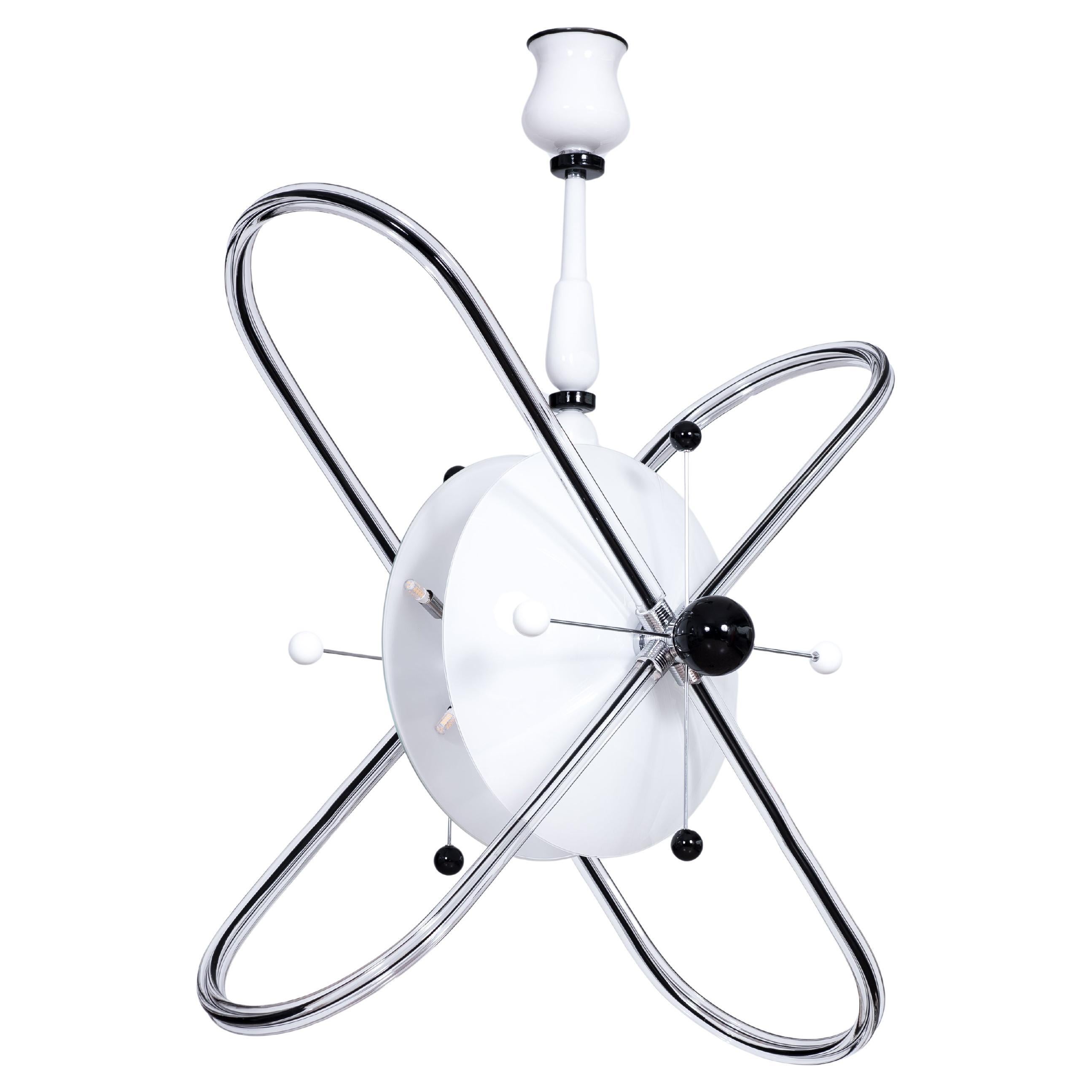 Lampadario "Atomo" di Giovanni Dalla Fina - Design iconico degli anni '80 in vetro di Murano in vendita