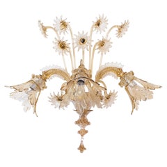 Italian Murano Glass Wall Sconce, Sunflower, 1980s — Giovanni Dalla Fina