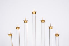 Italian Murano Glass Candelabra Menorah, Brass, 1980s — Venetian Master