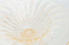 Italian Murano Glass Centerpiece Bowl, 24K Gold Leaf, 1980s