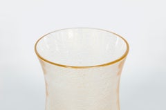 Pair of Italian Murano Glass Candlesticks with 24k Gold Leaf, Hurricane Design