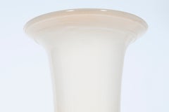 Pair of Italian Murano Glass Table Lamps, Milk White and Gold, 1980s