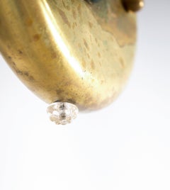 Pair of Italian Murano Glass Wall Sconces, White Milk, Clear Curve Triedo, Brass