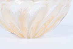 Italian Murano Glass Decorative Bowl with 24k Gold Leaf, 1960s