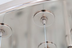 Italian Murano Glass Chandelier, White Pulegoso, Chrome Frame, 1990s