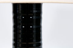 Italian Murano Glass Fluted Table Lamp in Black, 1990s