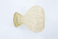 Italian Murano Glass Vase with Gold Dust Accent, Milk White, 1970s