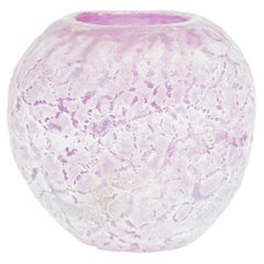Jarrón italiano de cristal de Murano, rosa esmerilado, estilo orgánico posmoderno, década de los 80 — Cenedese