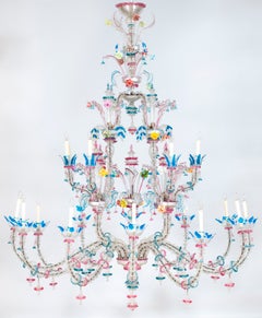 Italian Murano Glass Chandelier, Floral & Multicolored — Giovanni Dalla Fina