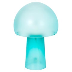 Italian Murano Glass Aquamarine Mushroom Table Lamp, 1980s — Cenedese