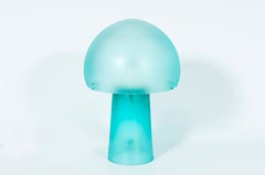Italian Murano Glass Aquamarine Mushroom Table Lamp, 1980s — Cenedese