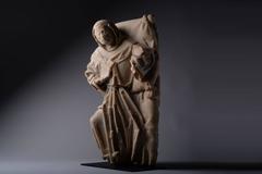 Large Medieval Alabaster Monk, 1480 AD