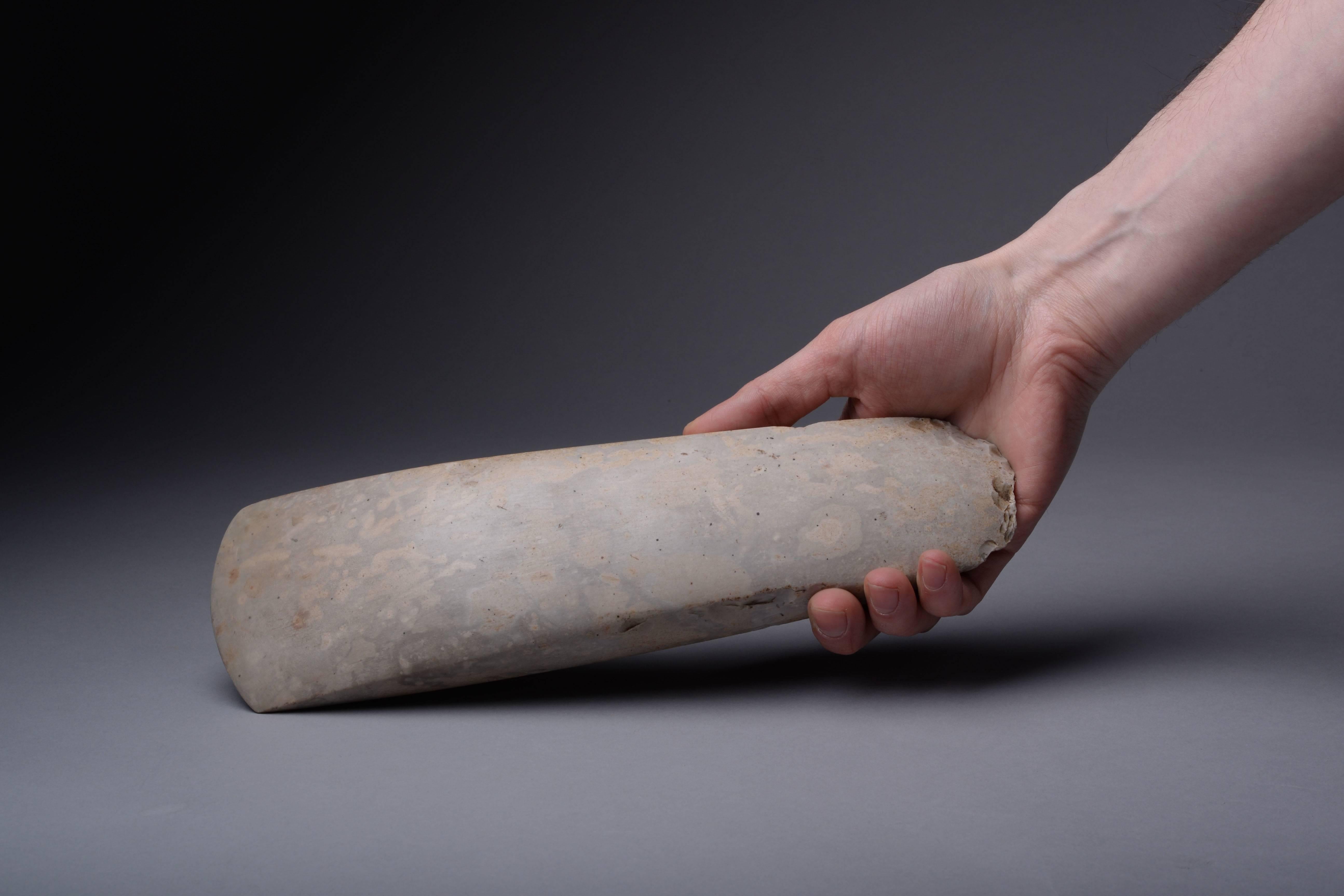 A beautiful, rare Scandinavian Neolithic polished stone axe, dating to circa 3000–2000 BC.
 
Polished stone axes such as this striking piece were the masterpieces of the Neolithic world, representing the very highest standards of