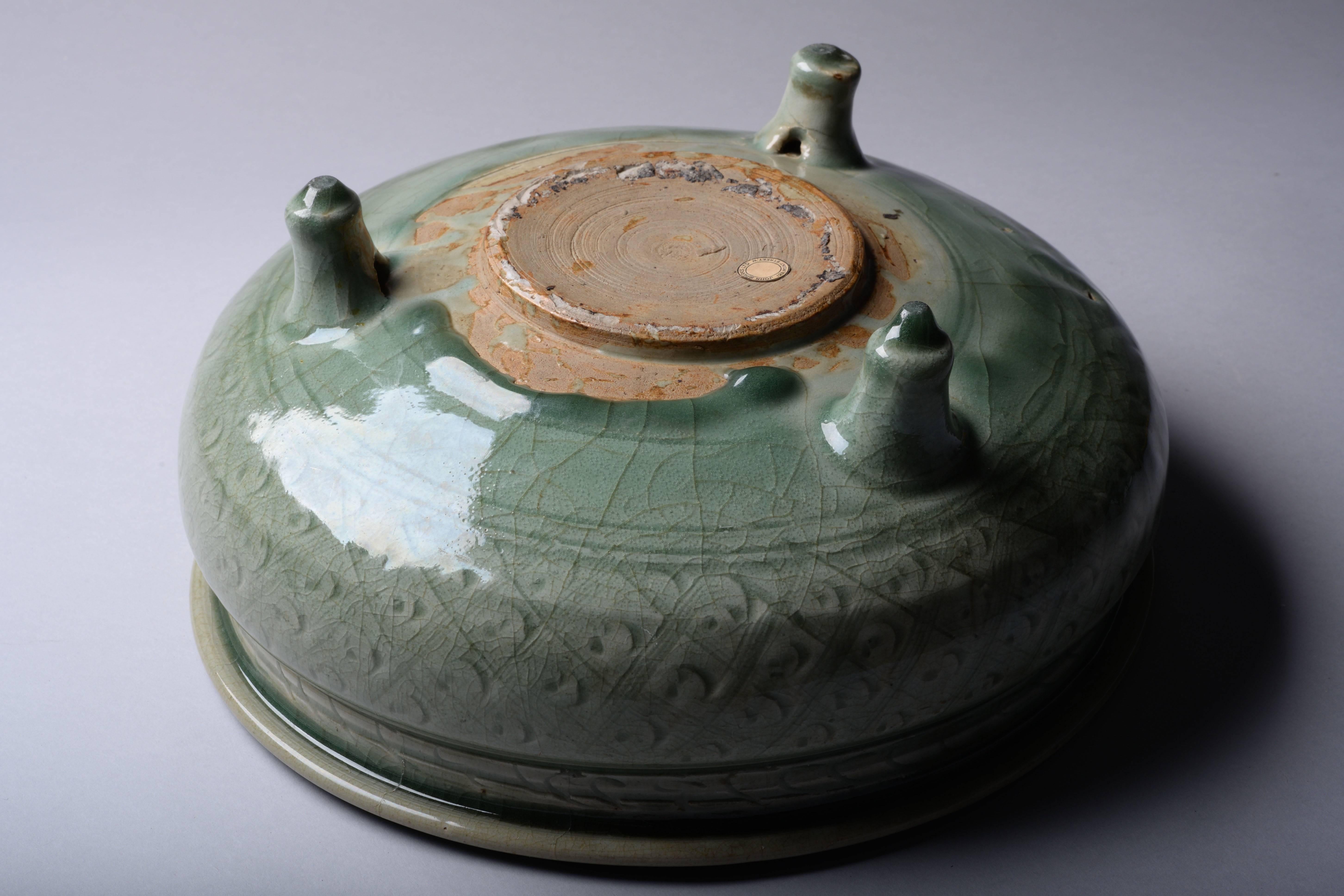 Chinese Ming Dynasty Longquan Tripod Censer, 15th Century 2