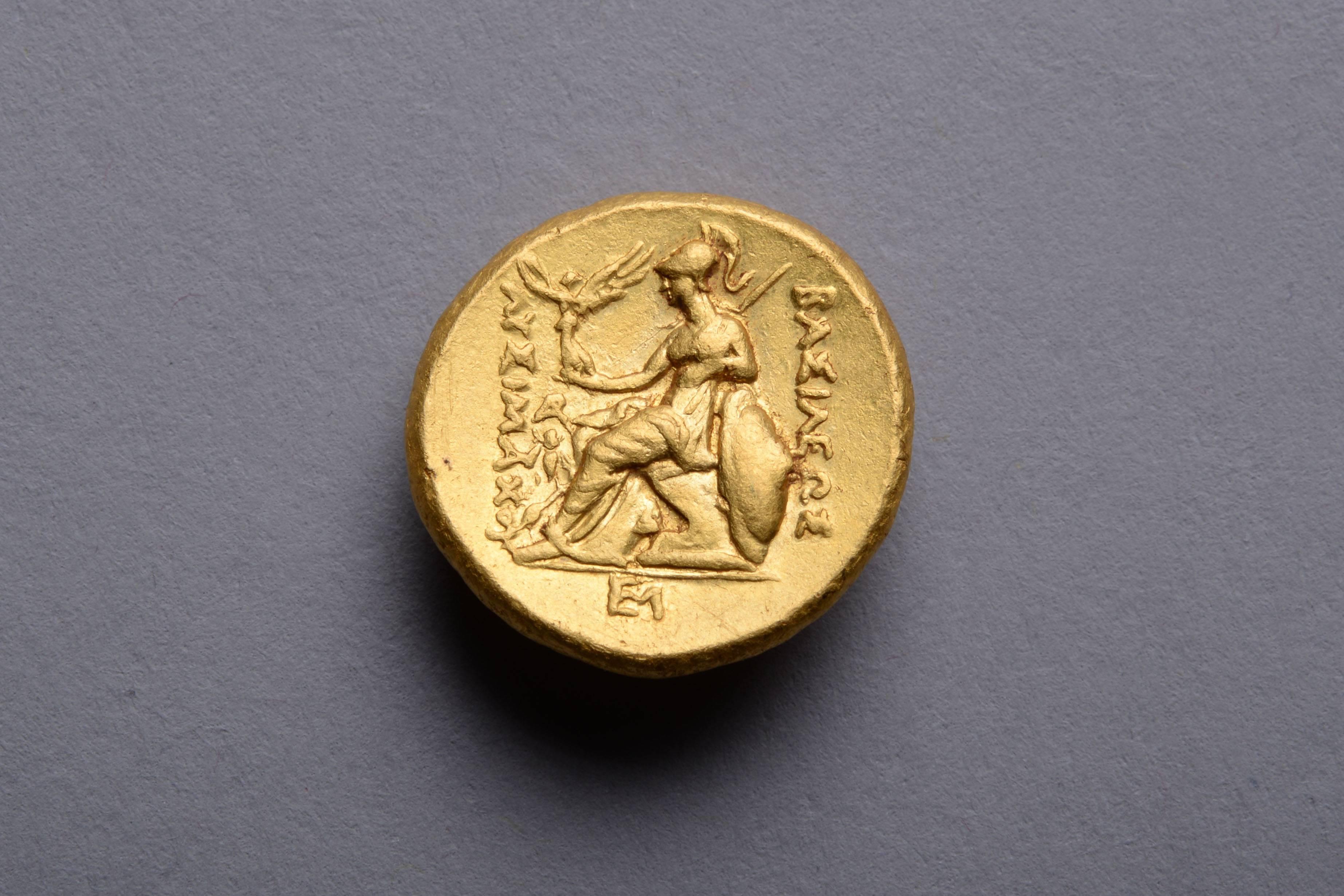 A beautiful, well centred and fine style example of a historically fascinating coin type. This gold stater, minted under King Lysimachos, depicts one of the earliest known portraits of Alexander the Great, in Fine Hellenistic style. Struck at the