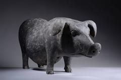 Very Large Ancient Chinese Pottery Han Dynasty Pig, 206 BC