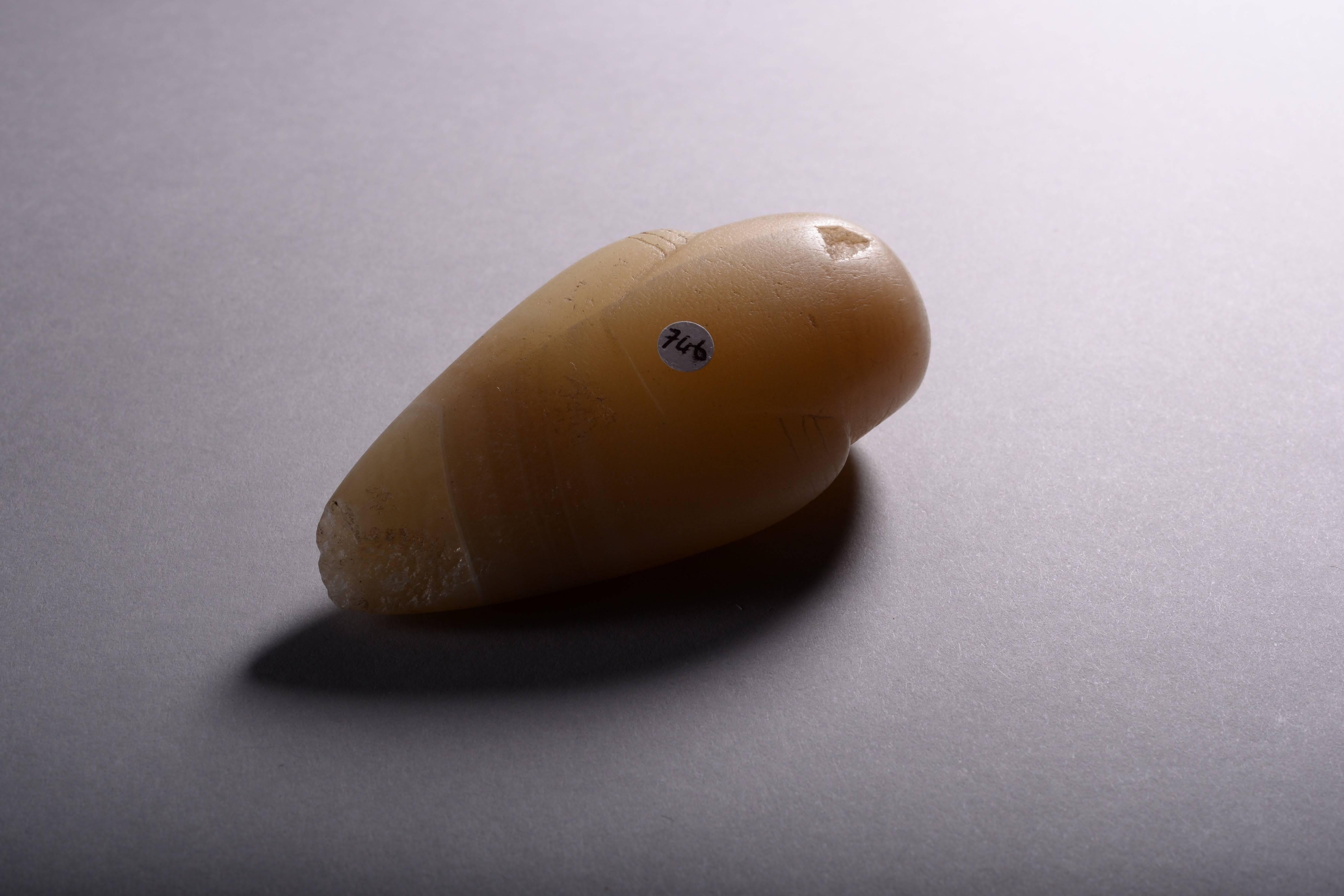 Ancient Egyptian Alabaster Human Heart Amulet, 664 BC In Excellent Condition In London, GB