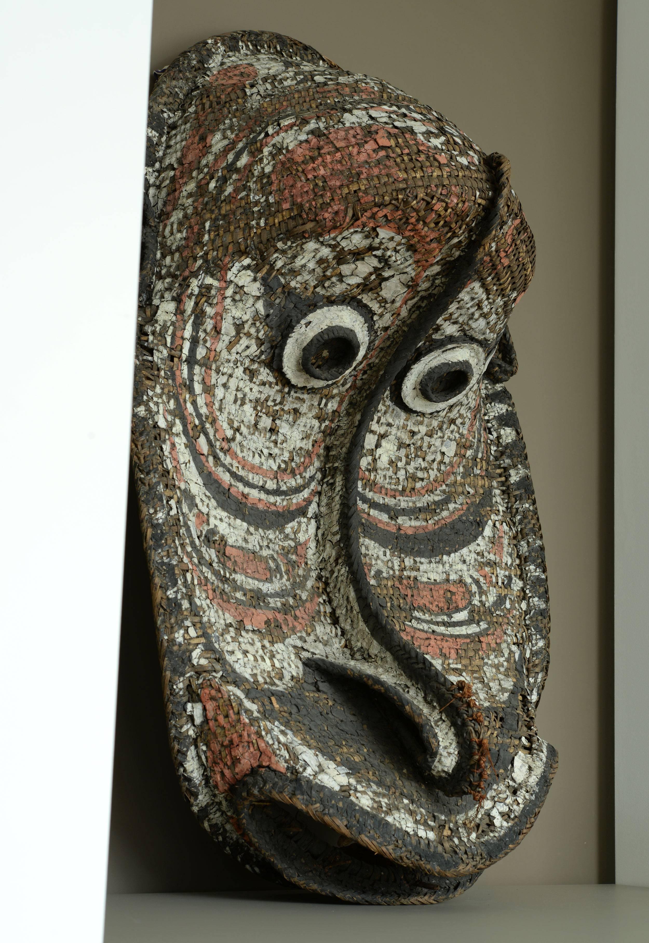 Papua New Guinean Large Basketry Gable Mask from Papua New Guinea