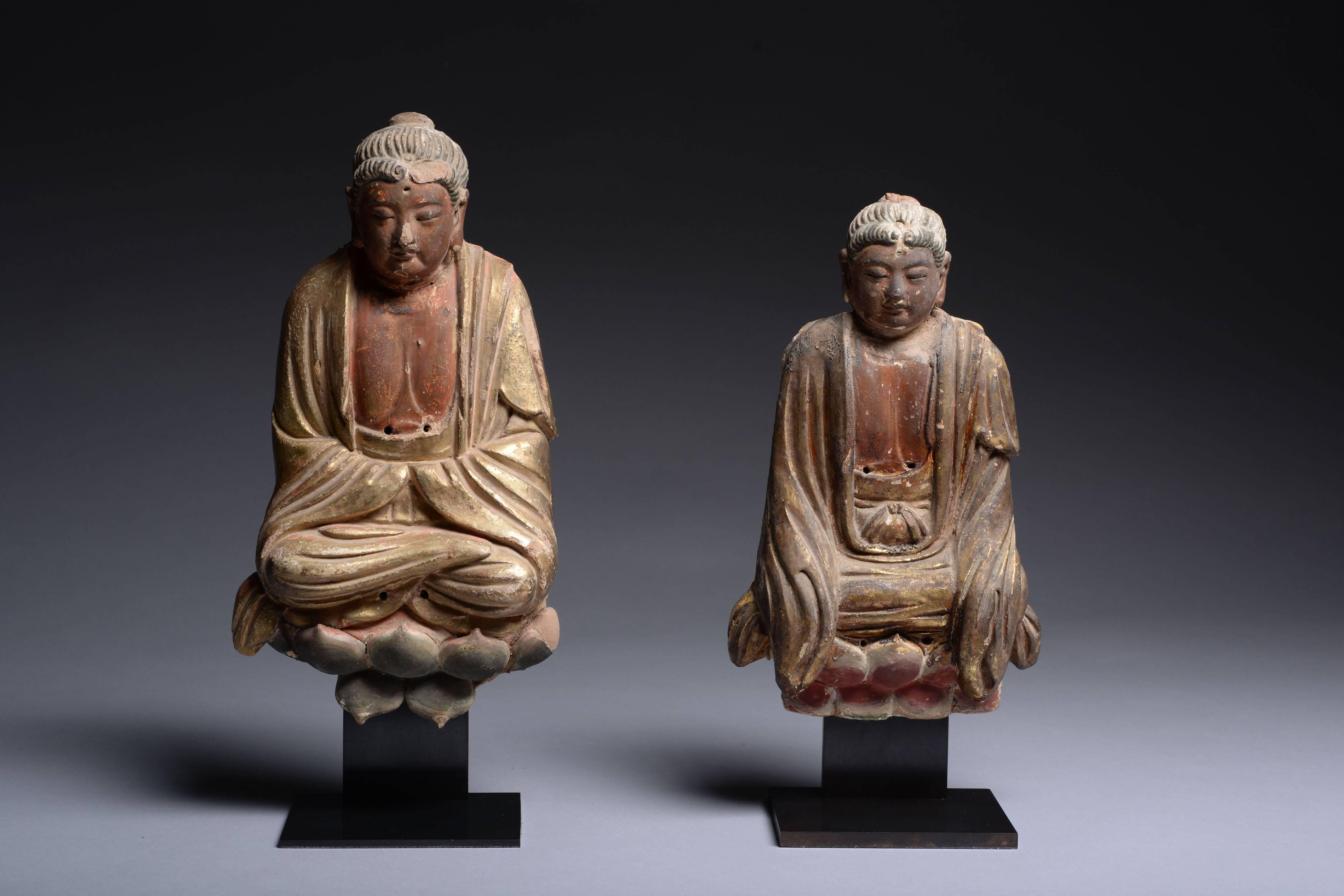 Ancient Chinese Ming Dynasty Seated Buddha Statues, 1275 AD 1