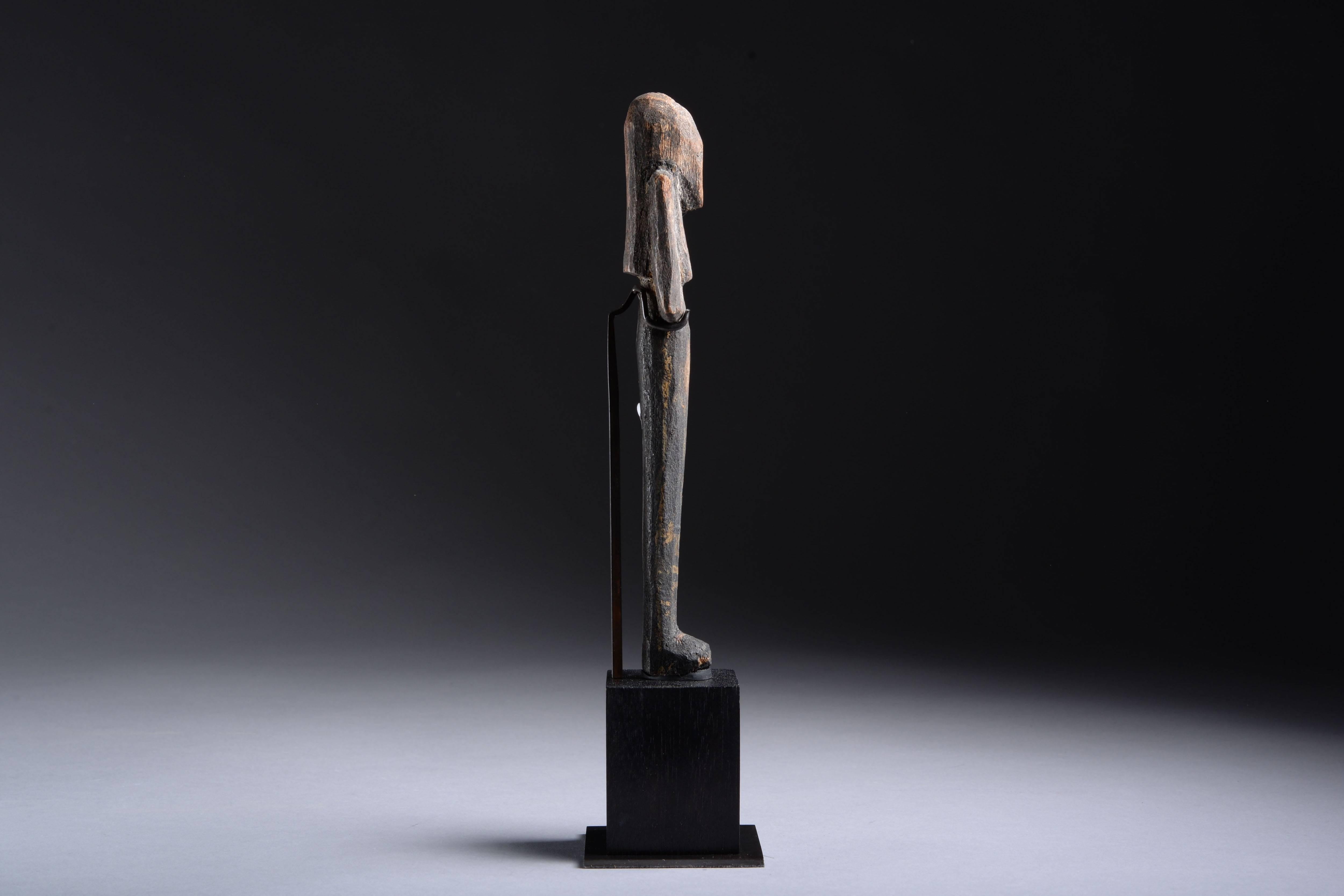 18th Century and Earlier Ancient Egyptian Wooden Shabti, 1295 BC