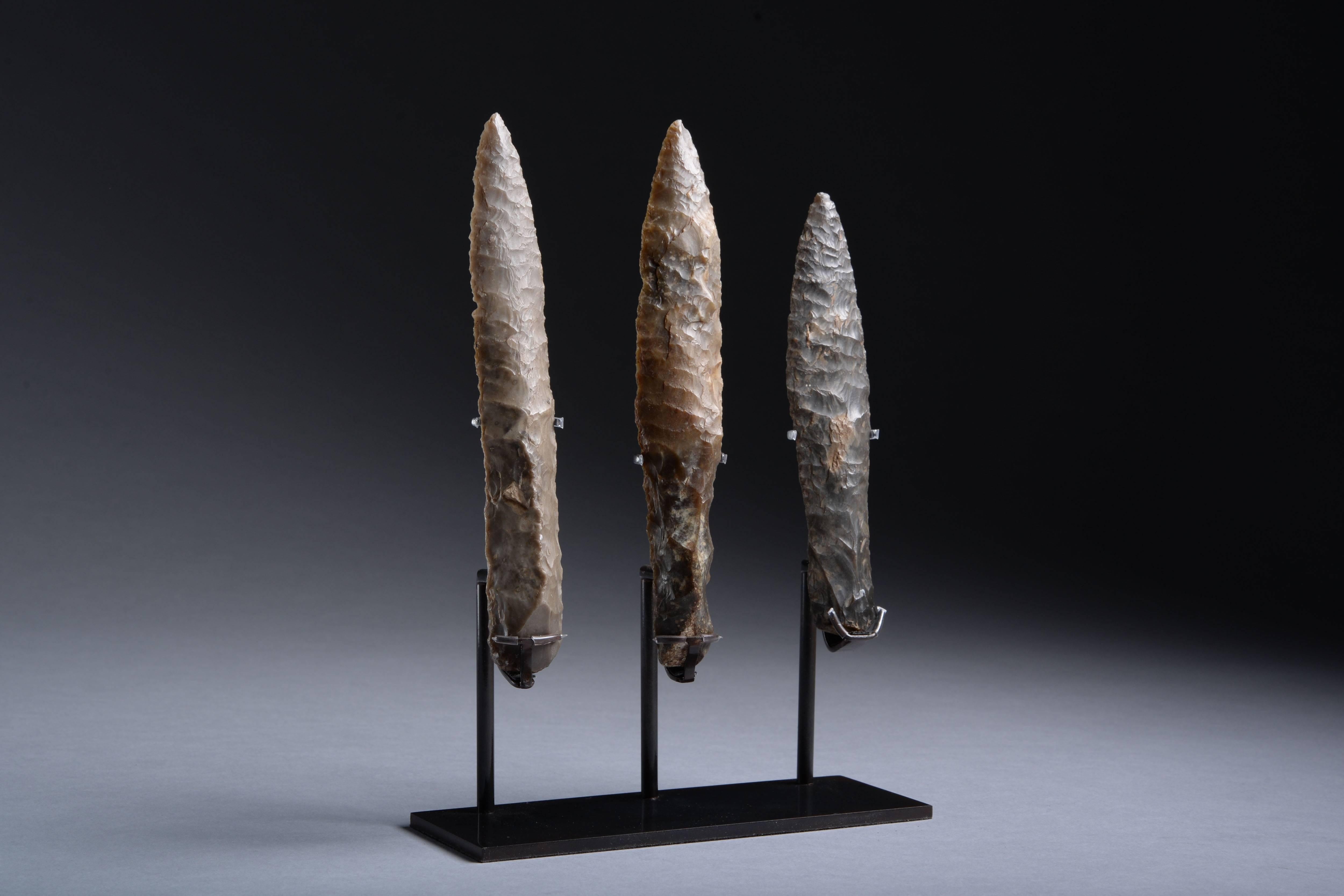 Danish Collection of Prehistoric Neolithic Scandinavian Flint Daggers, 1900 BC