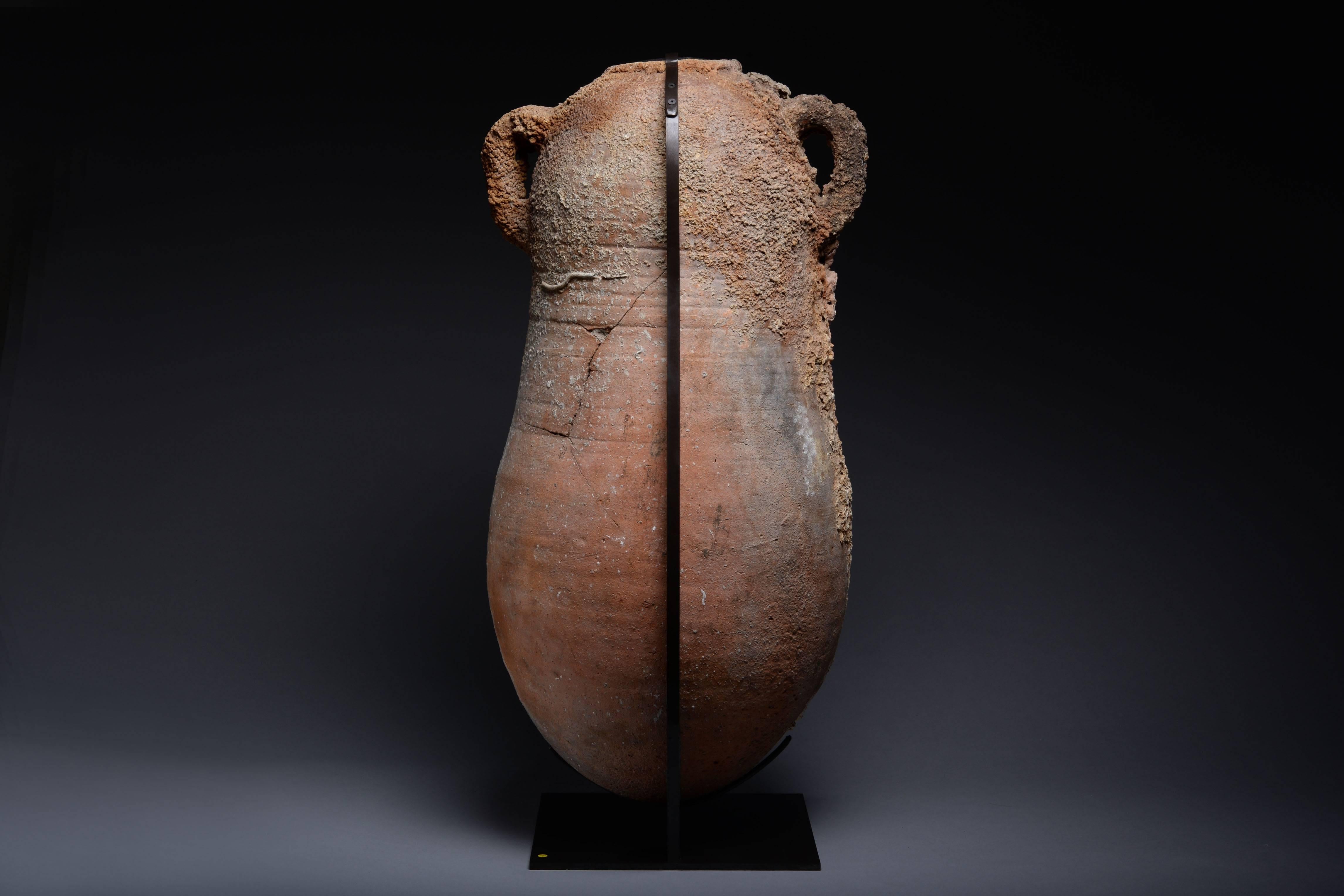 Large Ancient Roman Shipwreck Salvaged Amphora, 100 AD In Excellent Condition In London, GB