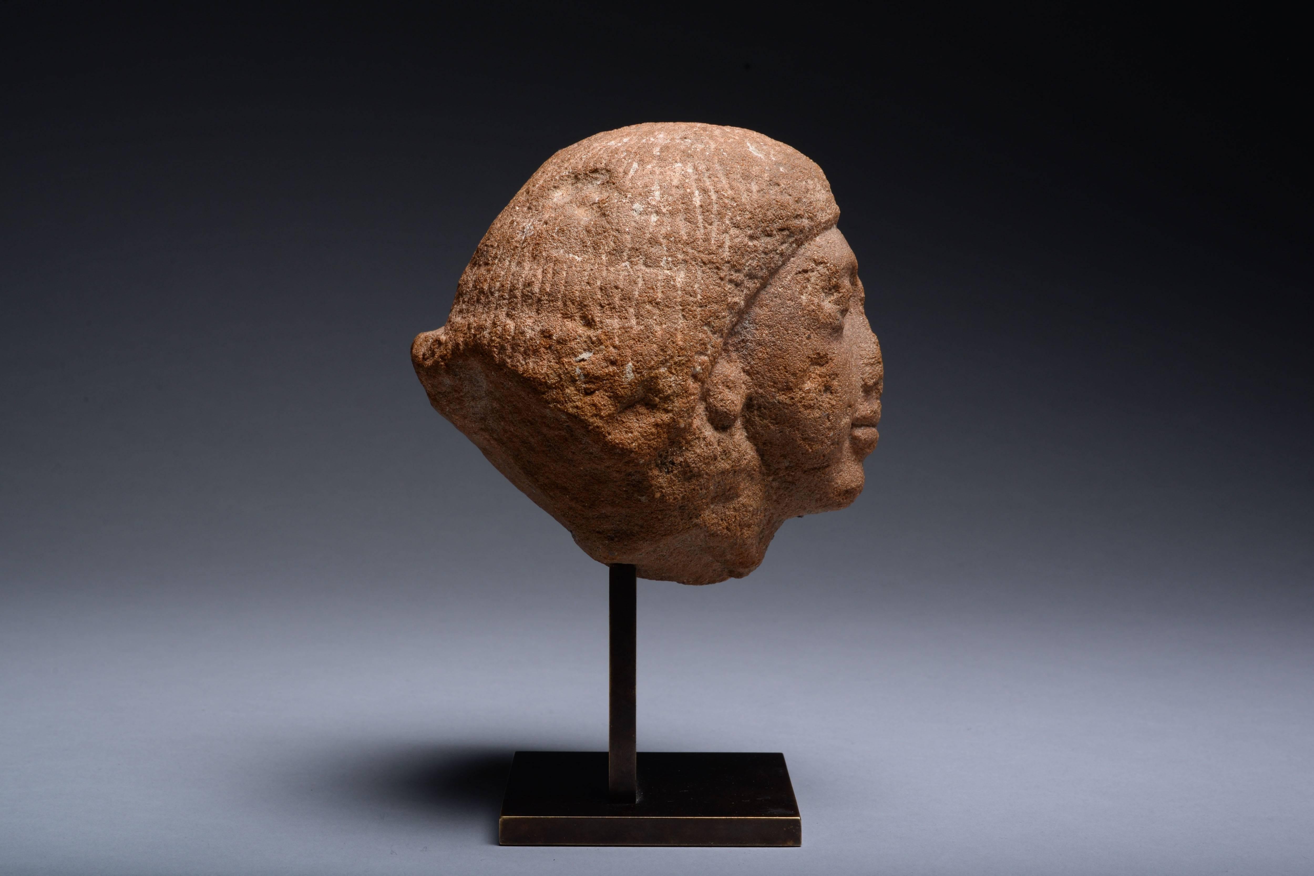Ancient Egyptian Quartzite Head, 1320 BC In Excellent Condition In London, GB