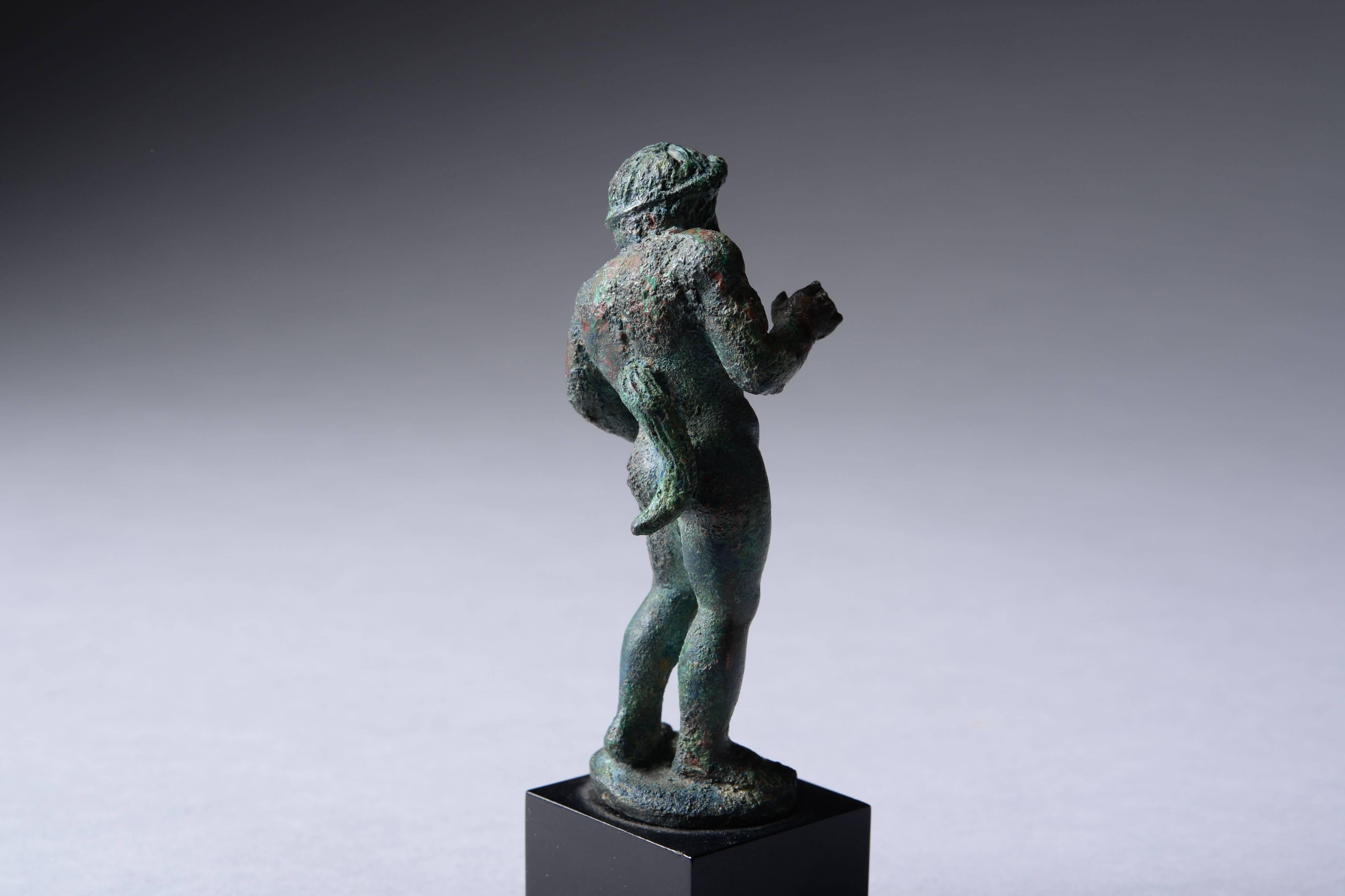 18th Century and Earlier Etruscan Bronze Statuette of a Drunk Satyr, 450 BC