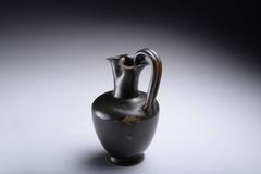 Ancient Greek Black Glazed Pottery Jug, 350 BC