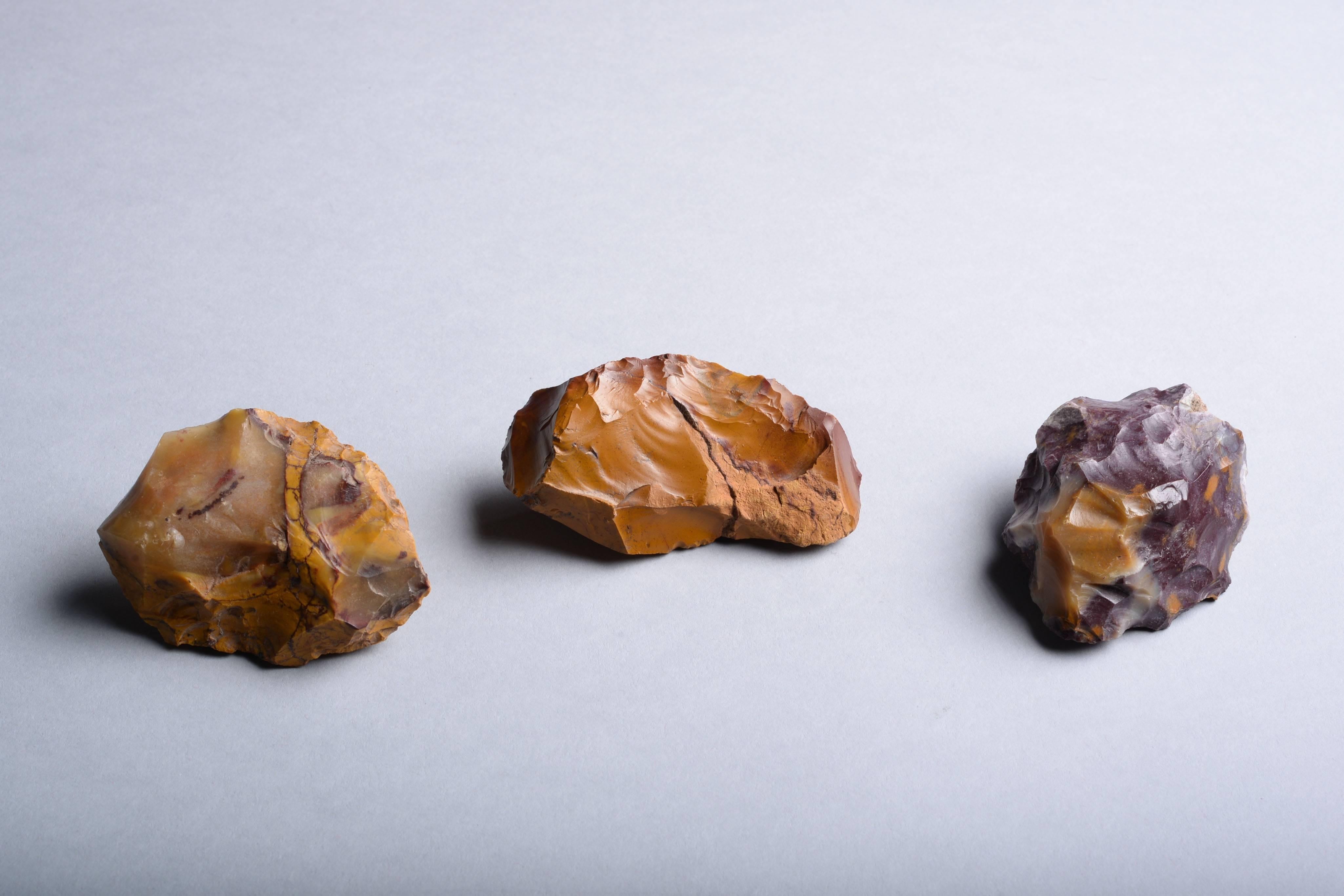 French Neanderthal Yellow, Red and Purple Jasper Tools, 80, 000 BC