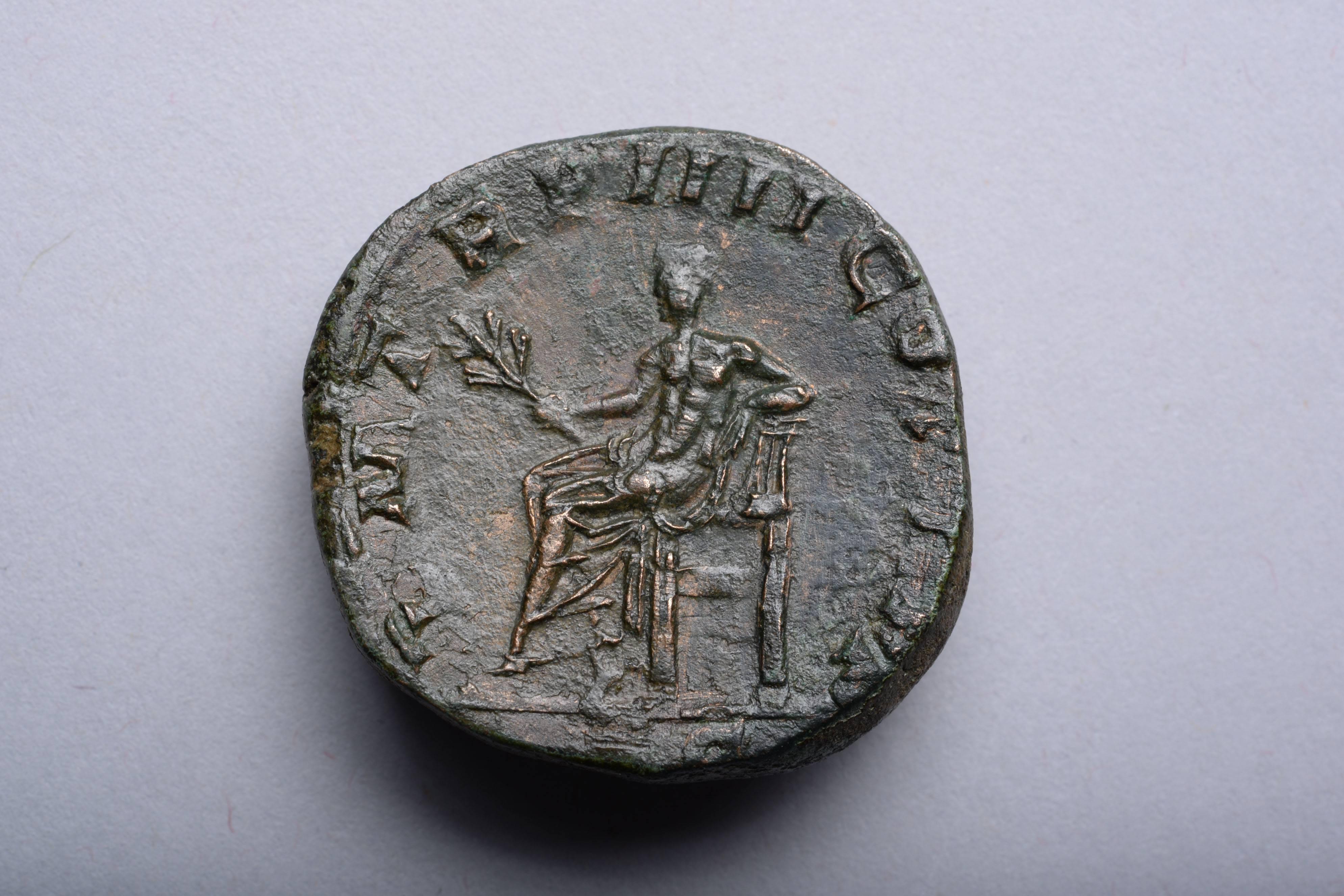 A sestertius minted under the youngest ever sole ruler of the Roman Empire, Emperor Gordian III (Marcus Antonius Gordianus). Struck at the Rome mint, in 241 AD.

The obverse with a sensitively rendered portrait of the teenage ruler. Gordian is