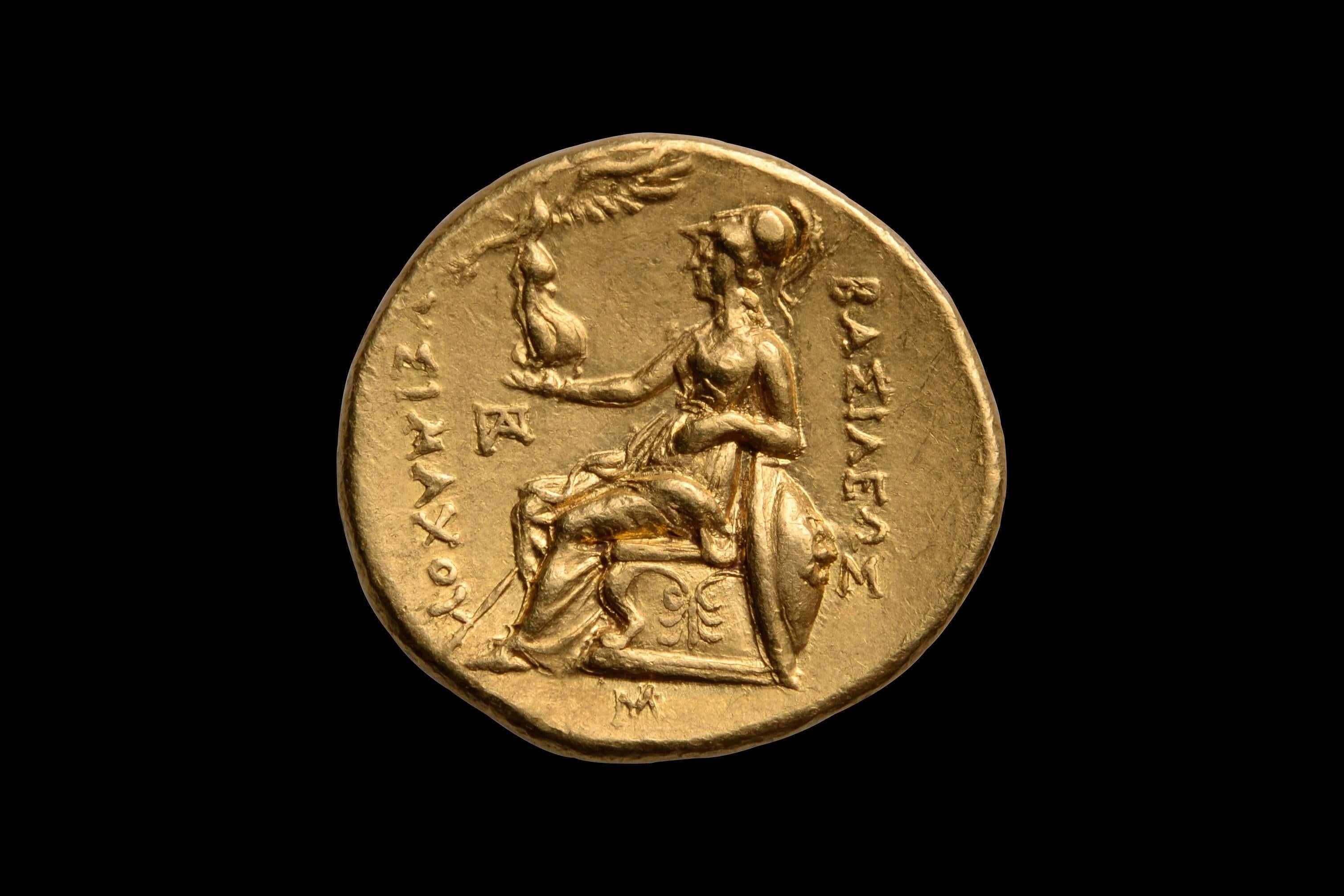 One of the most beautiful portraits of Alexander the Great, in gold, known.

This stunning gold stater minted under King Lysimachos depicts one of the earliest known portraits of Alexander the Great, in superb Hellenistic style, dating to 297 - 281