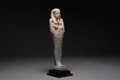 Faïence égyptienne ancienne de la dernière période:: Shabti pour Horudja:: 380 av