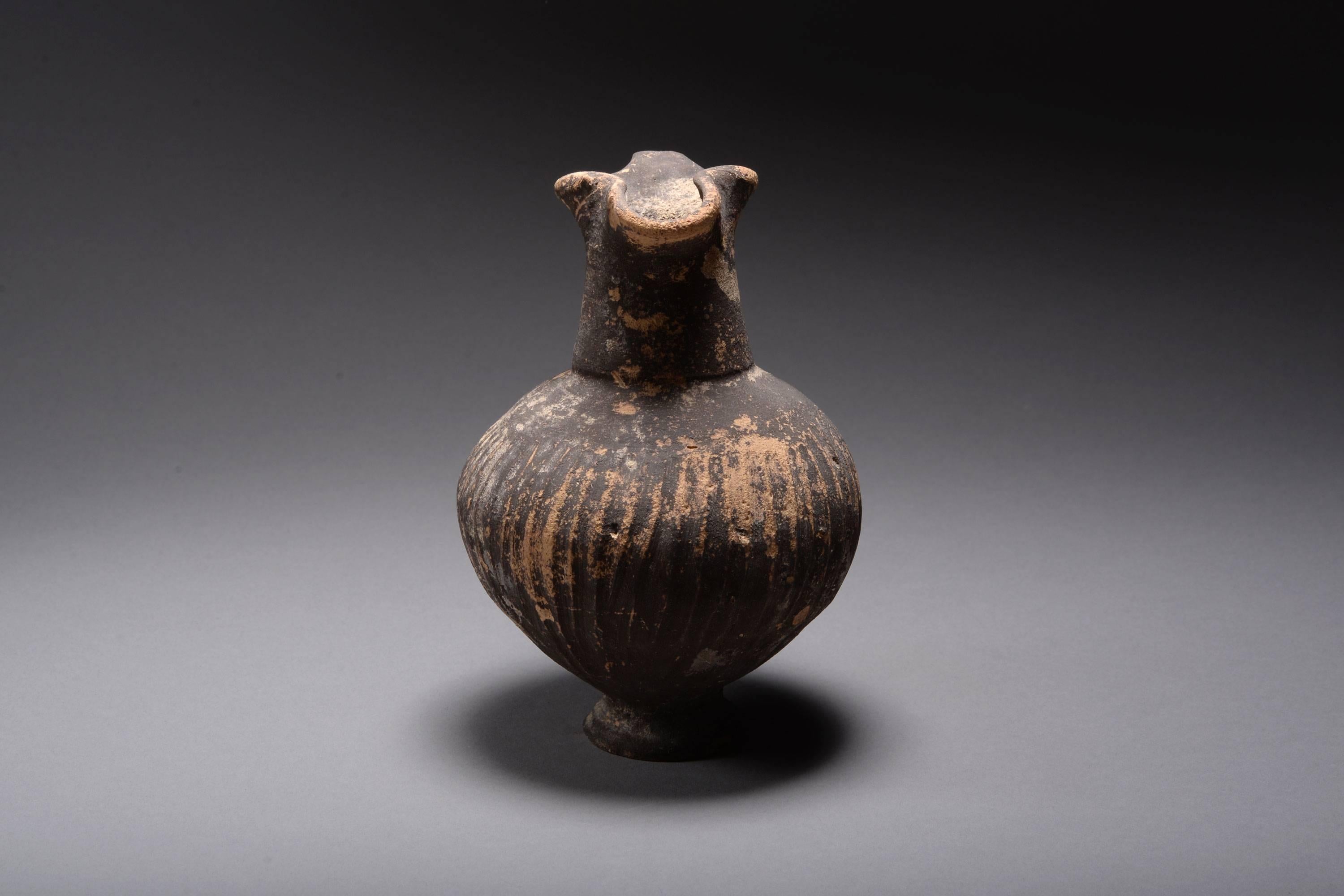 Classical Greek Ancient Greek Cypriot Geometric Black Jug, 950 BC