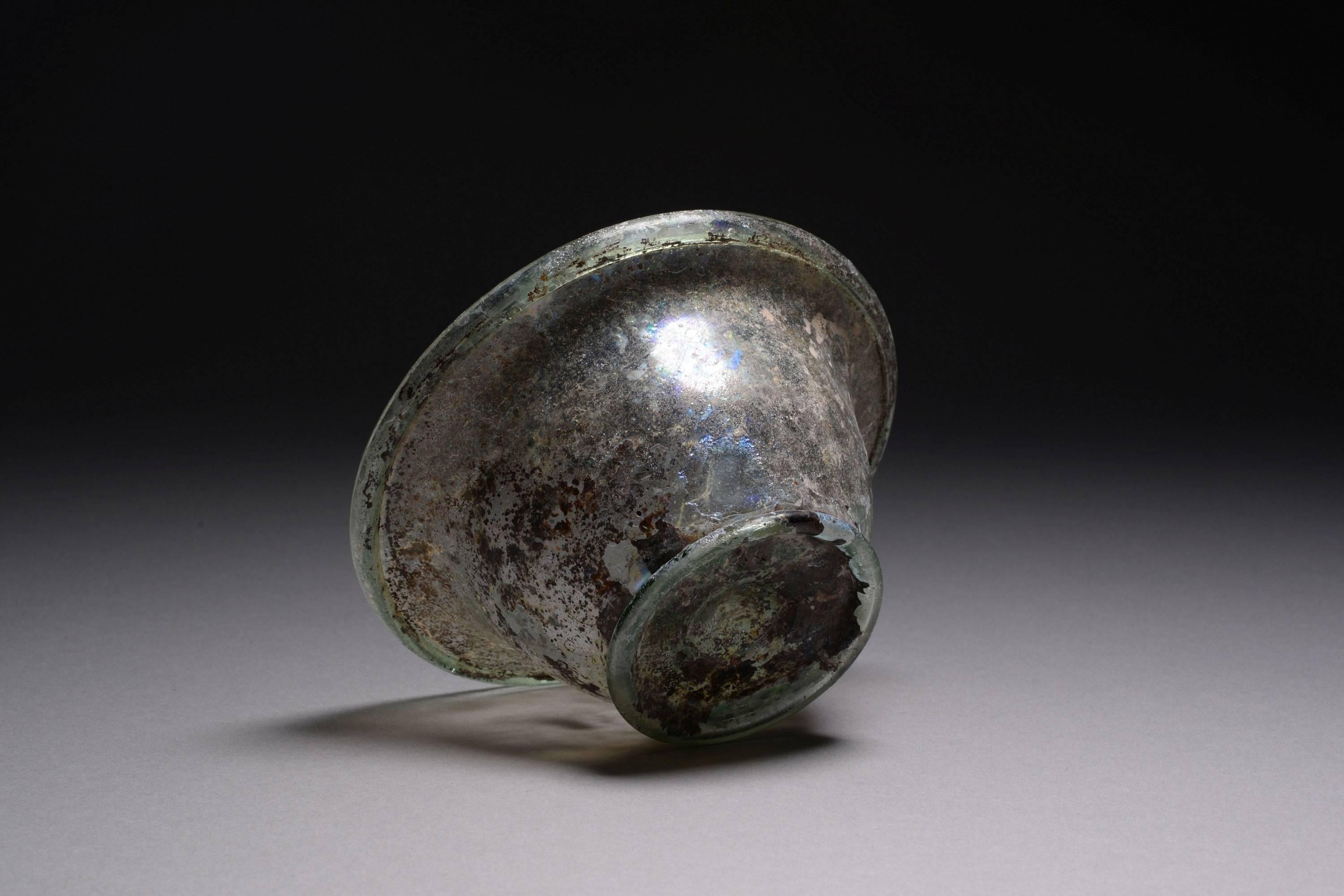 Ancient Roman Glass Patella Cup, 100 AD 1