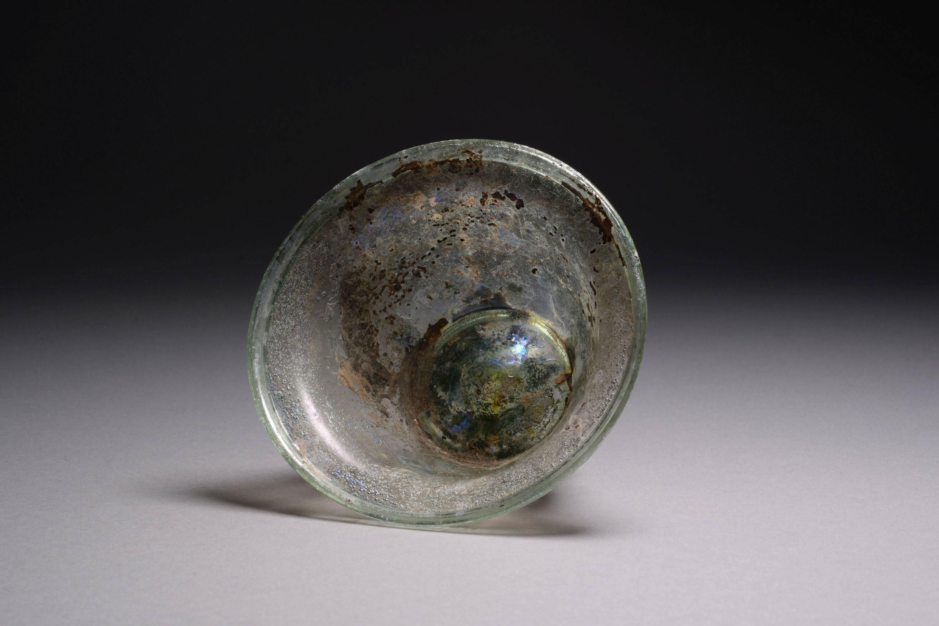 18th Century and Earlier Ancient Roman Glass Patella Cup, 100 AD