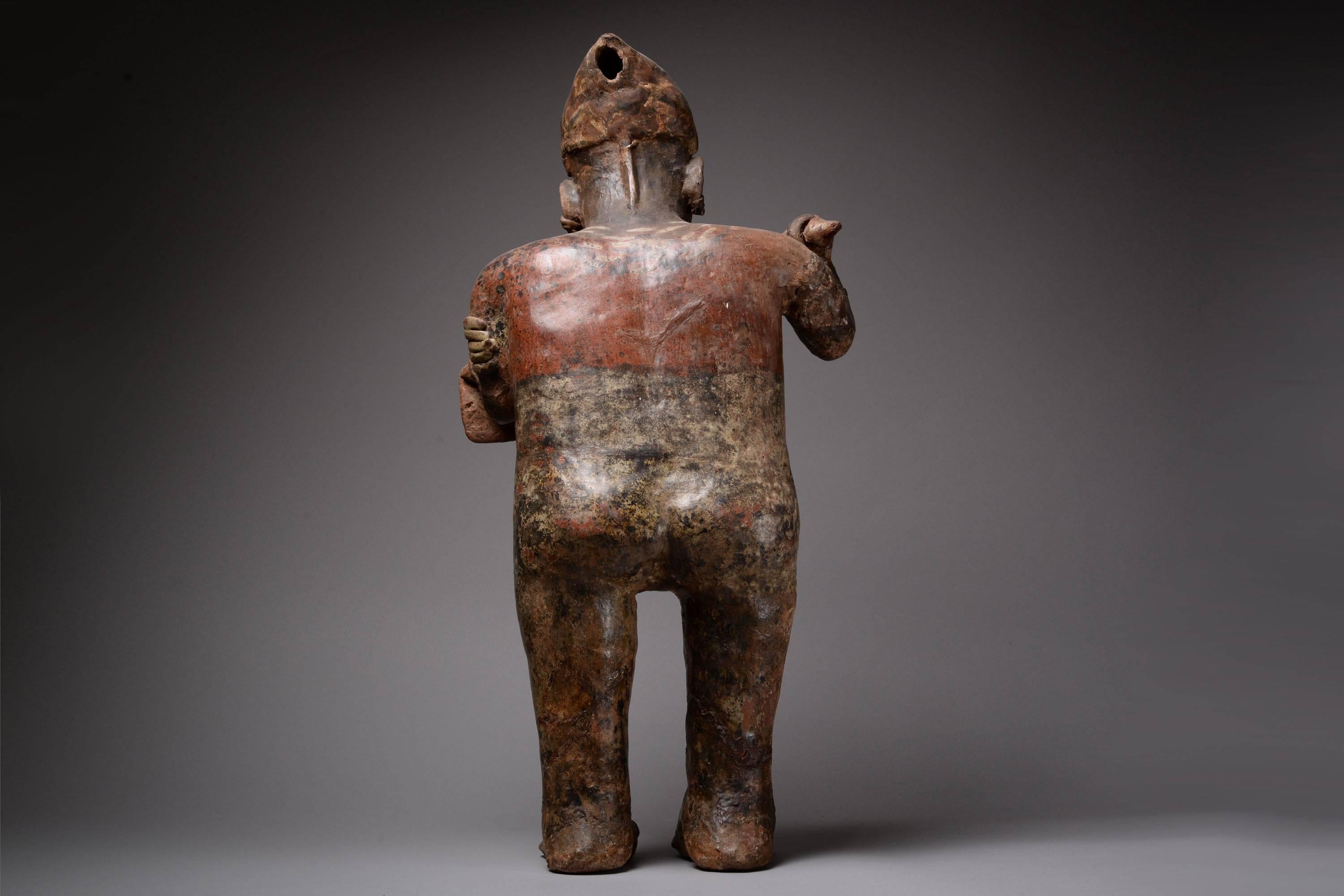 18th Century and Earlier Large Pre-Columbian Nayarit Warrior, 100 BC