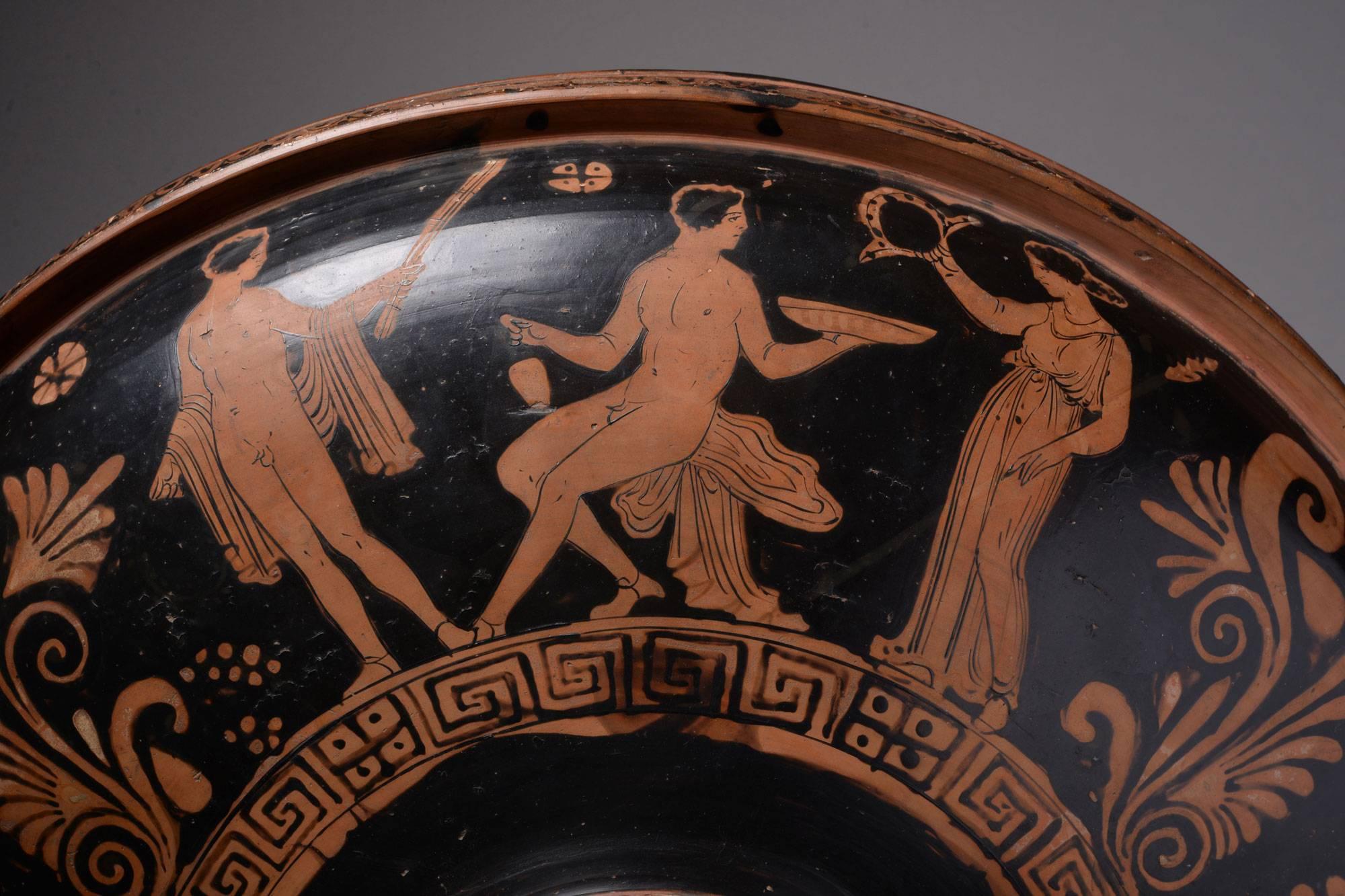 Classical Greek Large Ancient Greek Red Figure Patera, 320 BC