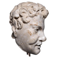 Polished Roman Marble Head of a Satyr