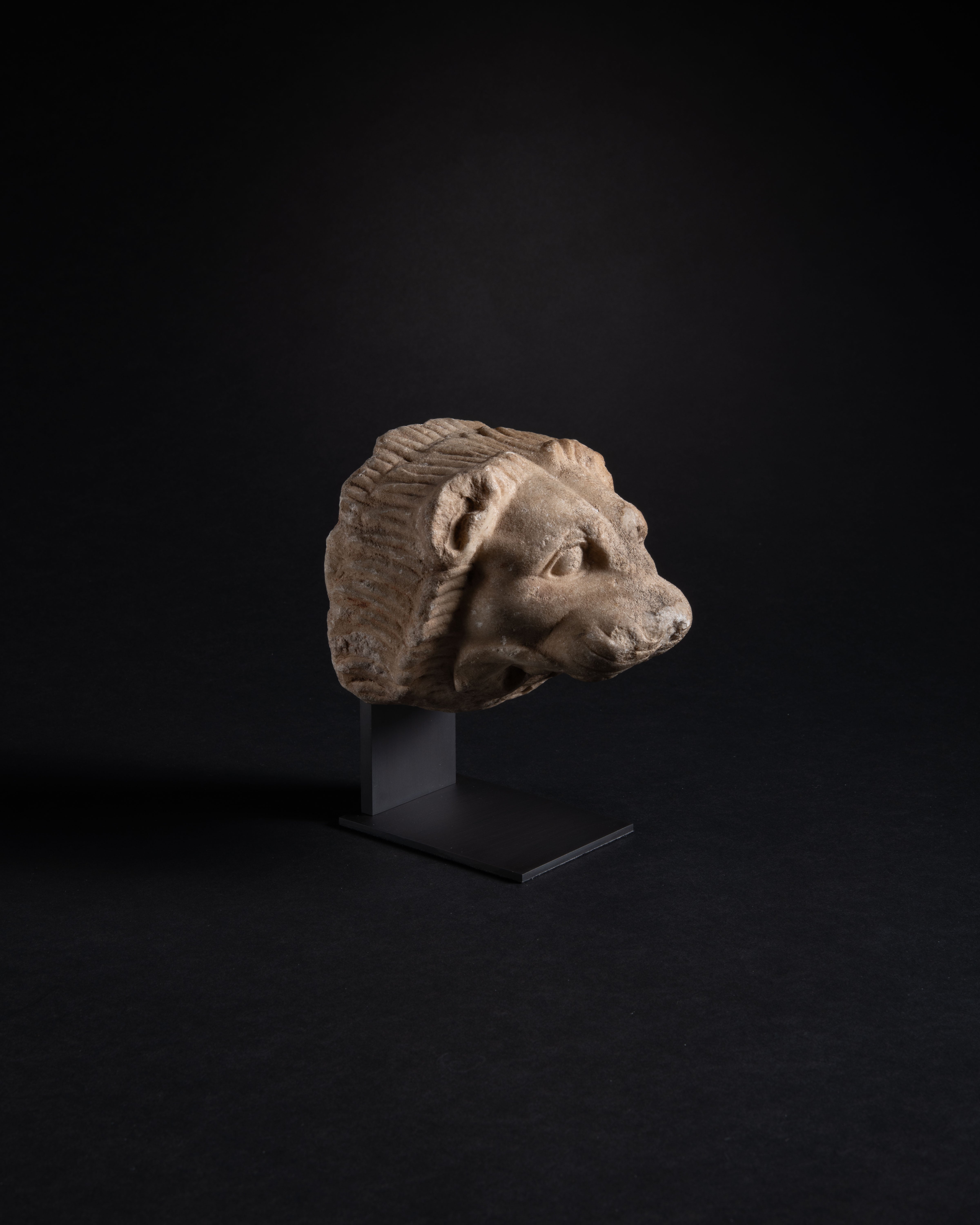 Ancient Greek Marble Lion Architectural Waterspout from a Temple