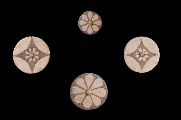 Ancient Egyptian Faience Daisy Flower Rosettes, 1550 BC For Sale at 1stdibs