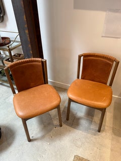 Leather Stitch Side Chair; Nettlewood Frame and Saddle Leather upholstery