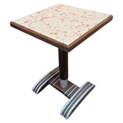 1920s French Bistro Table; Square Shaped; Art Deco